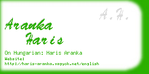 aranka haris business card